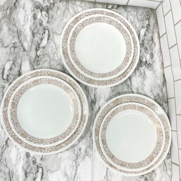 Corelle Woodland Brown Dinner and Lunch Plates Set of 6 - Picture 2 of 13